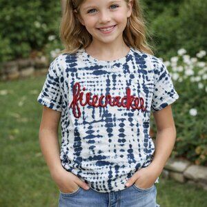 NWT: JESSICA SIMPSON Girls Short Sleeve "firecracker" Tee, Size M (8-10)